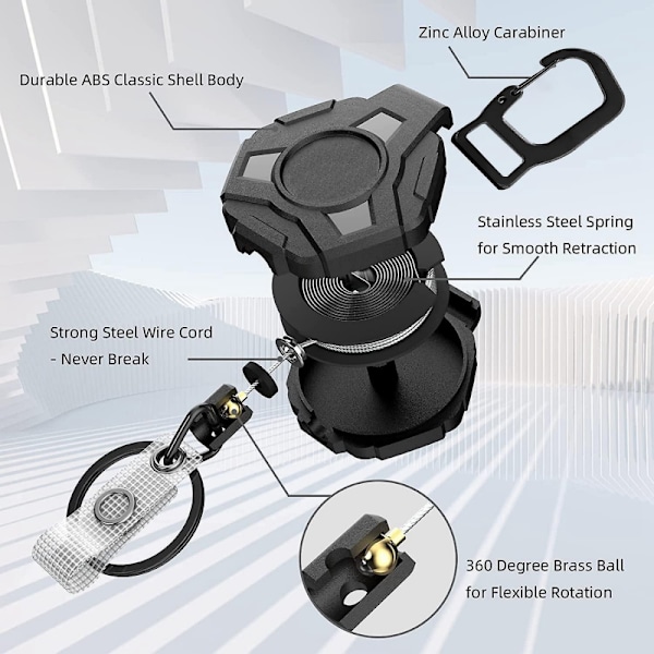 2-pack Retractable Keychain Heavy Duty, Badge Reels Retractable,