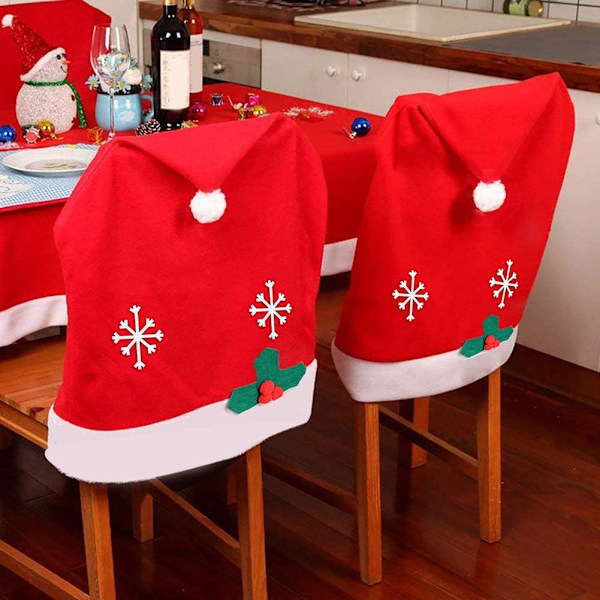 4 stycken julstolsöverdrag, julöverdragsdekoration gi