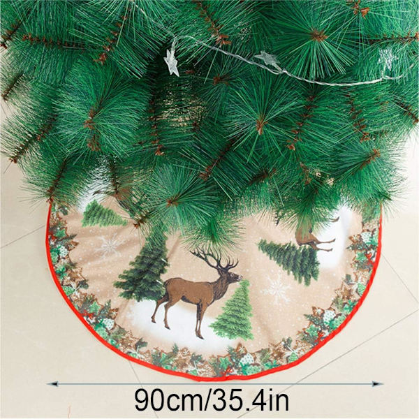 Rund konstgjord päls julgransskydd julgransmatta Merry Ch