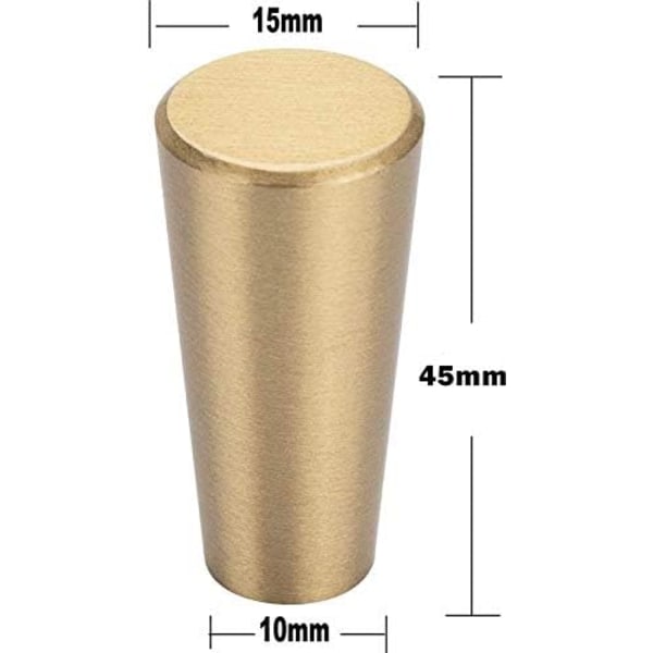 Sats om 4, väggkrokar i borstad mässing, 45 mm x 15 mm, guldkappa