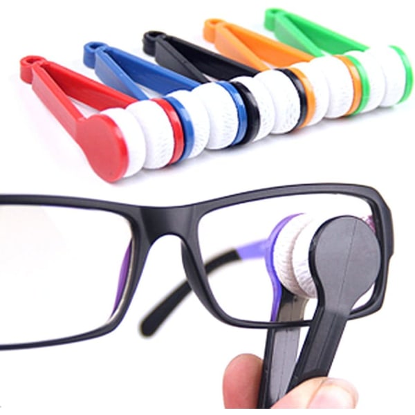 Pakke med 5 Mini Portable Microfiber Glasses Cleaner Multi-Function
