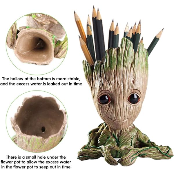 Baby Groot -kukka- ja kynäteline - Klassinen elokuvien kasvit ja kynät toimintalelu