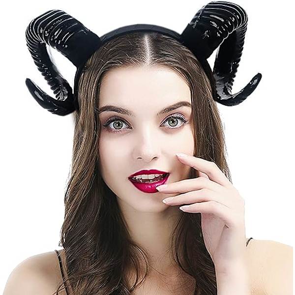 Sort Antlers Horn Gotisk Steampunk Djævel Demon Horn Pandebånd til