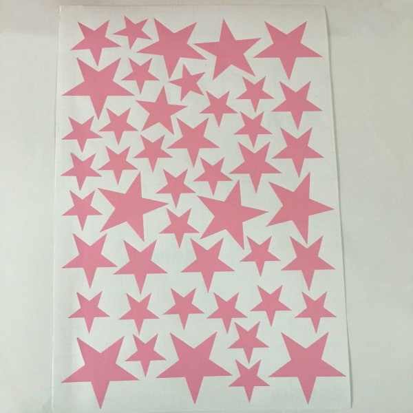 45 Pink Stars Wall Stickers for Kids - Baby Room Wall Decor Stick