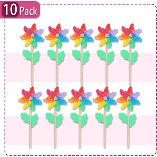 10 stk Træ Party DIY Pinwheel Sæt til Have Græs Børnelegetøj