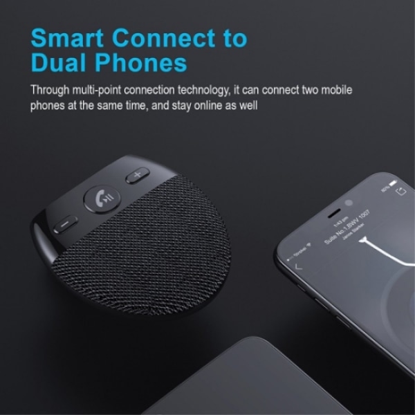 Bil solskydd Bluetooth V5.0 Högtalare Handsfree Samtal Bil Kit Musik Bla