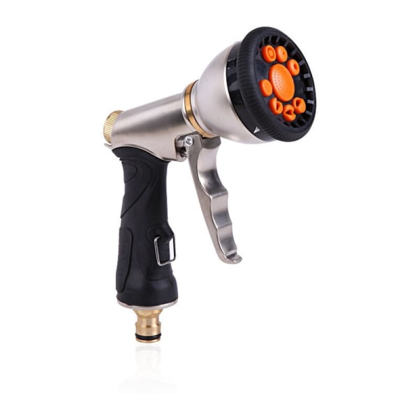 1pc Watering Gun Metal Heavy Duty Metal Hose Spray Nozzle 9-Way S