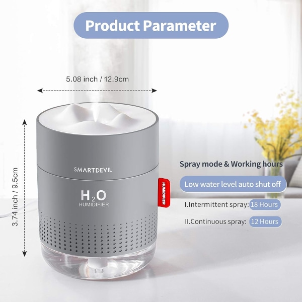 Mini-vauvan ilmankostutin, kannettava kodin ilmankostutin, USB-hiljainen
