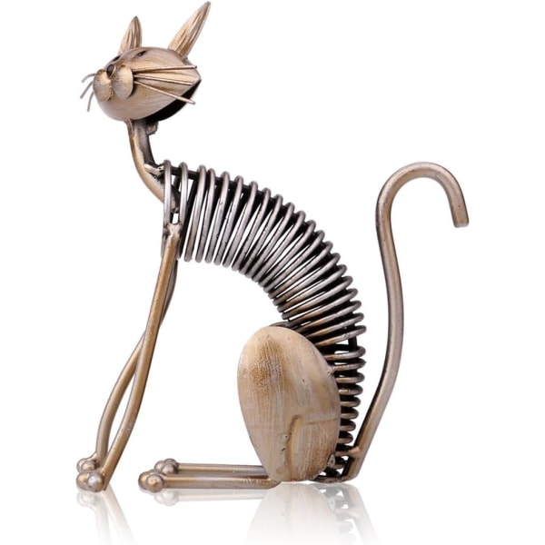 Katt Skulptur Metall Jern Husholdningskunst Håndverk Dekorasjon Hjem Furn