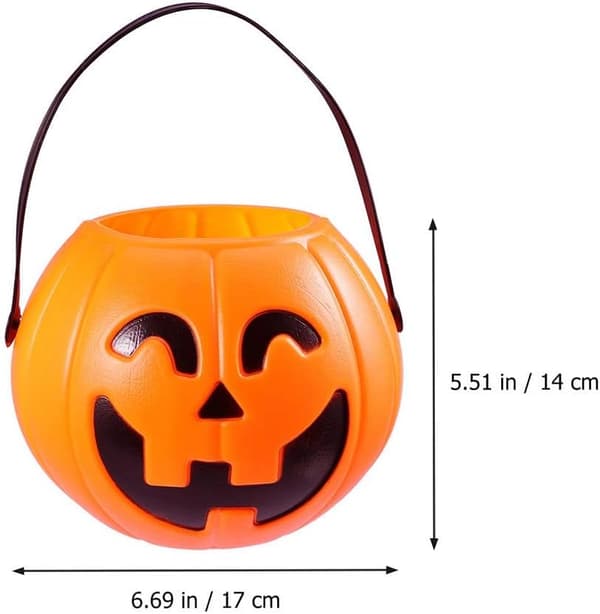 2 stk. Halloween græskar slikspand bærbar græskar spand trick