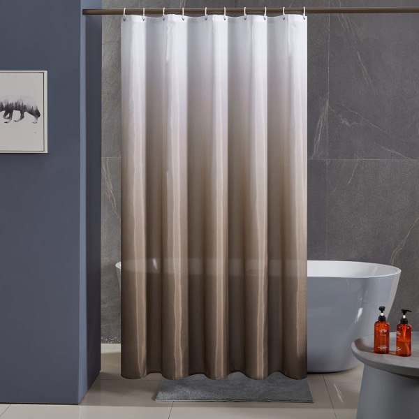 1 stk. 90x180cm (Taupe Gradient) Skimmelbestandig Bruseforhæng Maskine