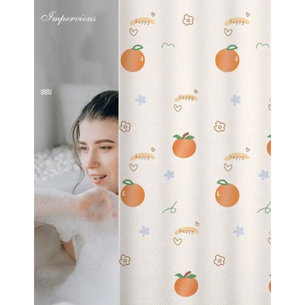 Varm toalett förtjockad polyester presenning duschdraperi tecknad