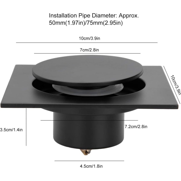 1 stk svart servantstopper, universal badekarstopper med silikon S