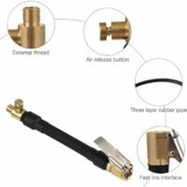 Bilventil-adapter, dekkpumpeslange med 2 messinginflatorer