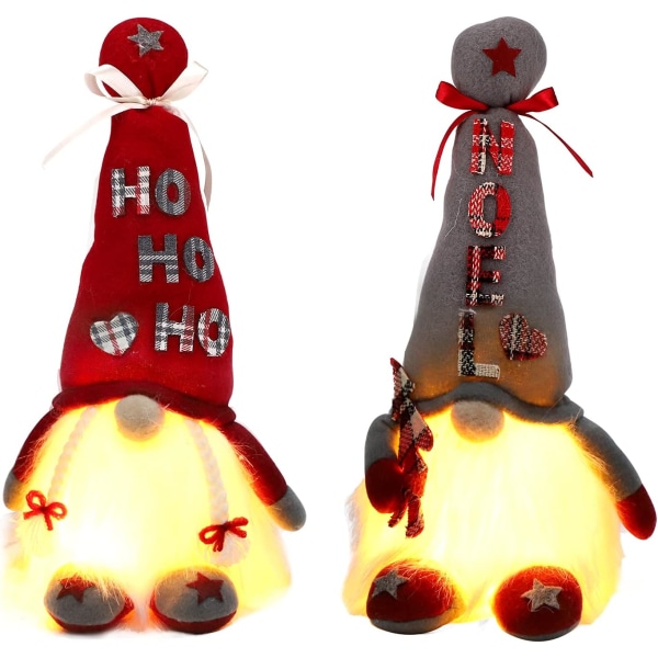 Christmas Gnomes Plysjdukke 2 stk, ansiktsløs dukke med lange ben K