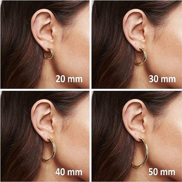 14K gullfarget lette chunky åpne ringer | Gullring ørepynt