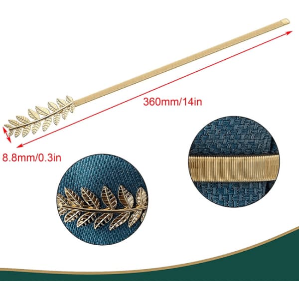 2 stk Gardinholdere Gullbladform, Minimalistisk Gardin