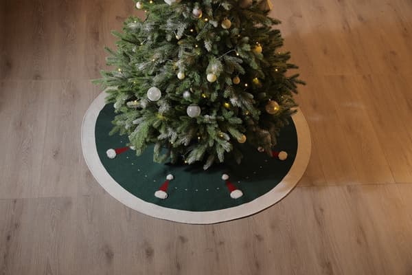Mörkgrön 3D frotté julgranshattskjol 122cm och tjock Chri