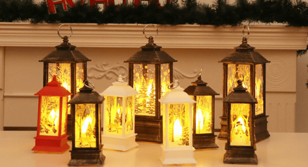 Guld-juleflammelys Dekoration Julemand Julepynt