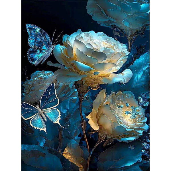 11,8 x 15,7 tuuman (Flower Butterfly) diamond painting Adulle
