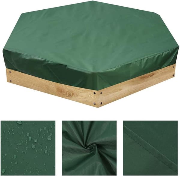 (180x150cm) Sandpit Cover, Sand Pit Cover Waterproof Hexagonal Sa