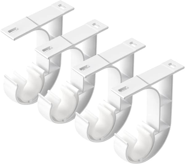 4-pack vit takfäste för gardinstänger - vit