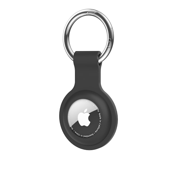 Airtag Apple Kuori Silikoni Avaimenperällä Musta 1-Pakkaus