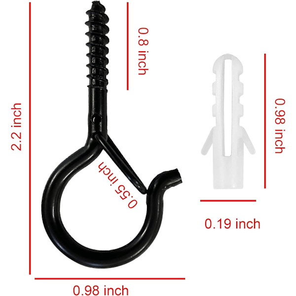 Q-Hanger 10-pack skruvöglor för att hänga lampor vägg, skåp, tak