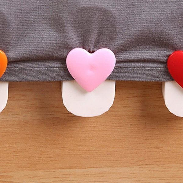 6 stk rosa stil2 dynetrekk klips dynetrekk klips hjerte anti-run