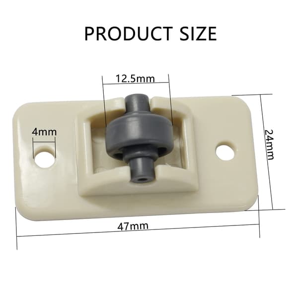 8 stk Mini selvklebende ikke-svingbare hjul, Solid ABS Plast