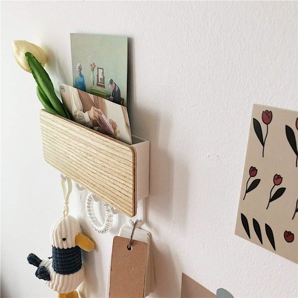 Vægmonteret nøgleholder, brev- og nøgleholder, arrangør, vægmontering