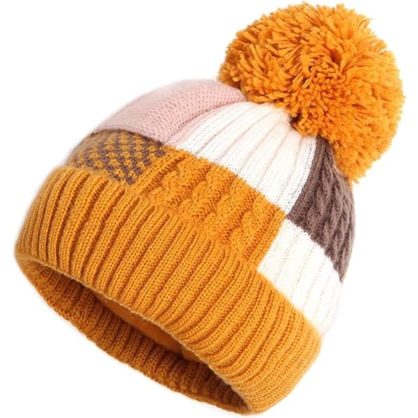 Beanie Hats for Women Knitted Beanie Cap Pompom Winter Warm Soft