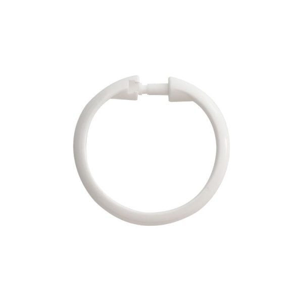sett med 12 hvite ringer for gardiner store hvite, plast, 5 x 5 cm,