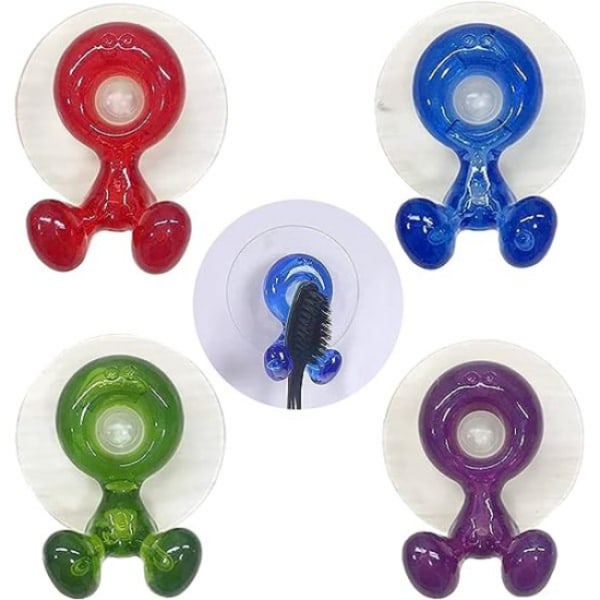 4pc Toothbrush holder with suction cup 4 pcs Wall-mounted toothbr