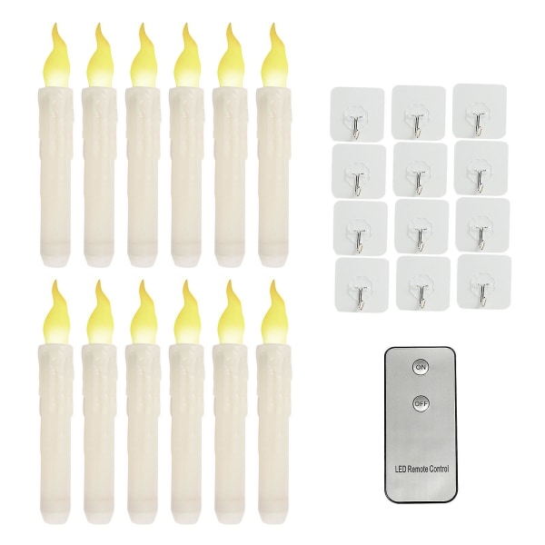 Varm hvit blinkende Pakke med 12 fjernkontroll LED Flameless Candl