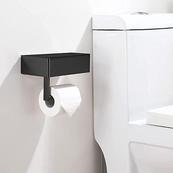 WC-paperiteline hyllyillä - Kosteuspyyheannostelija ja säilytys