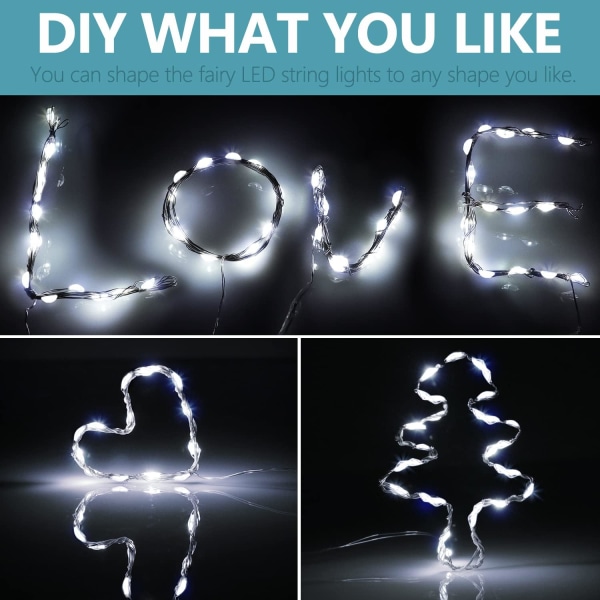 Paristokäyttöinen LED-valosarja 2M 20 LEDiä Mini LED-valosarja