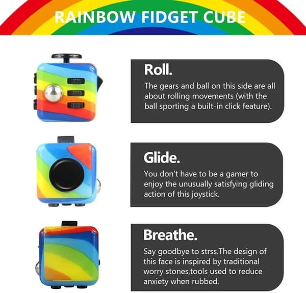 Regnbue Dekompression Legetøj, Anti-Stress Legetøj Stress Cube til Børn