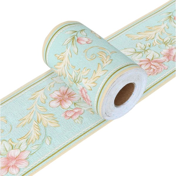 Sininen itseliimautuva seinäreunus, itseliimautuva 3d-reunus, tapetti