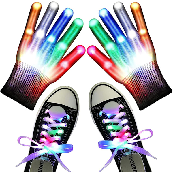 LED-lysende/fargerike hansker, LED Rave Flashing Lighting/Multi Col