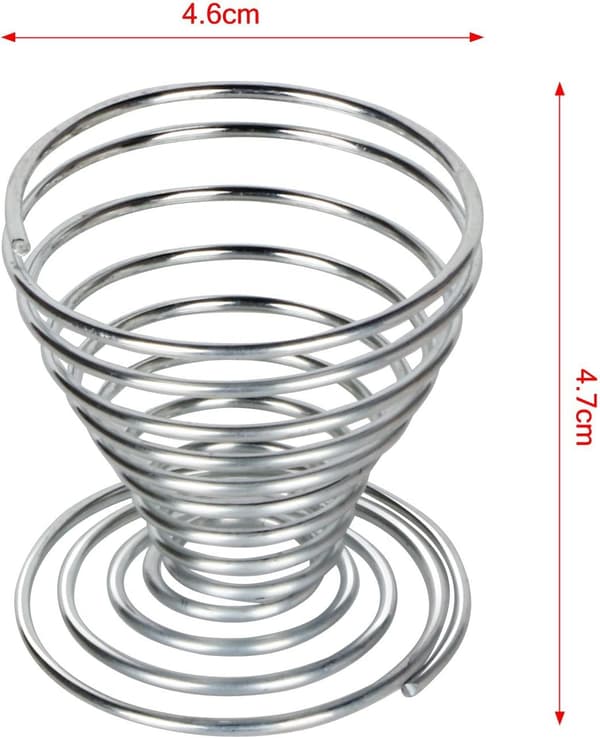6 x Rustfrit Ståltråd Spiral Æggekopper