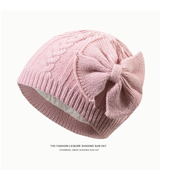 Baby Winter Beanie Tyttö Pinkki Valkoinen Harmaa Lapsen Hattu Neulotu Korvaläpät