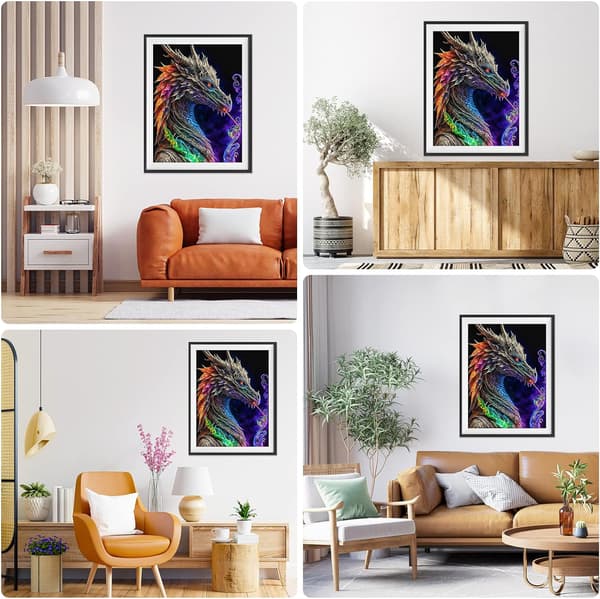 30x40cm Dragon Diamond Painting Kits til voksne, Full Drill Anima