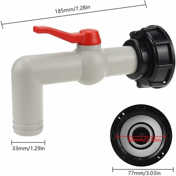 IBC-ulosvirtausventtiili 1 tuuman IBC-ulosvirtauskuulaventtiilit