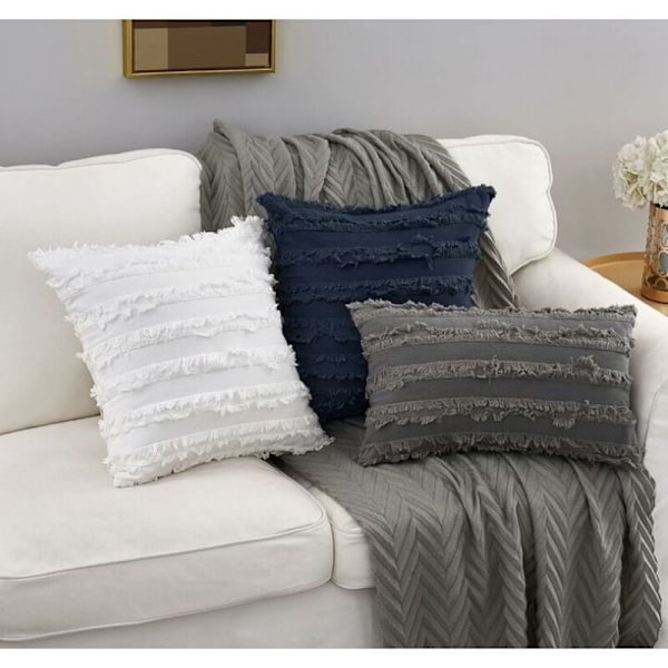 Set med 2 45 x 45 cm, Elfenbensvita kuddfodral för soffa soffa Ch