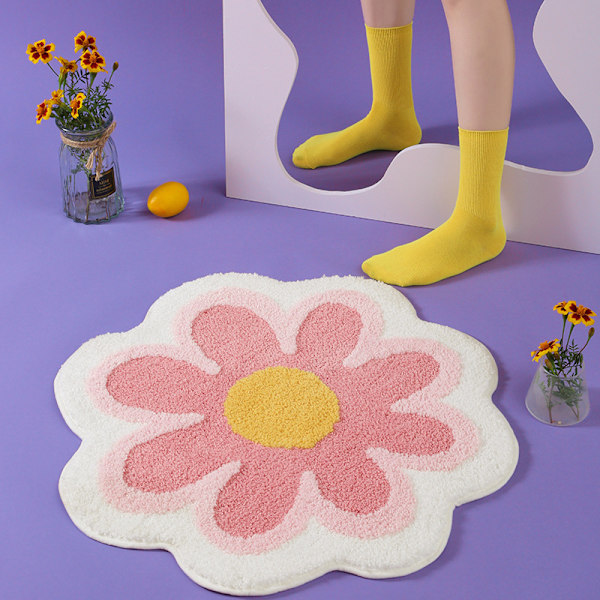 40cmx40cm Sød Blød Fluffy Blomst Formet Mikrofiber Vandabsorberende