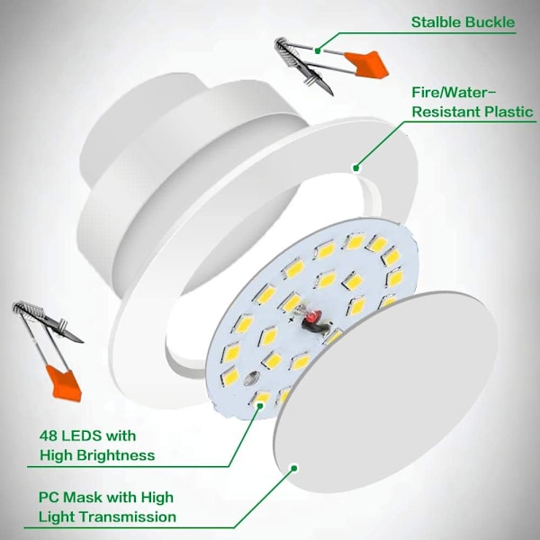 9W LED indbygget spotlight, vandtæt indbygget loftslampe, 300