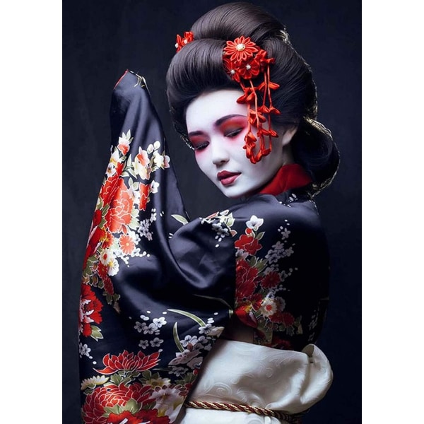 30x40cm maleri 5D diamantmaleri Geisha Flower Woman DIY Crys