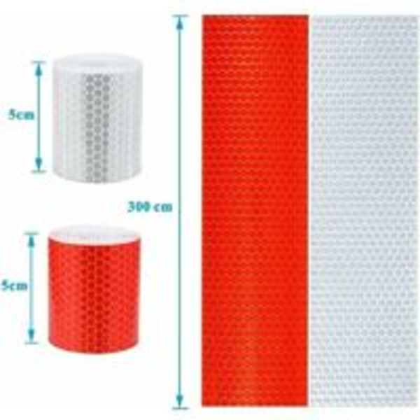 Reflekterende tape, 2 stk. 5cm × 3 meter reflekterende tape selvklæbende