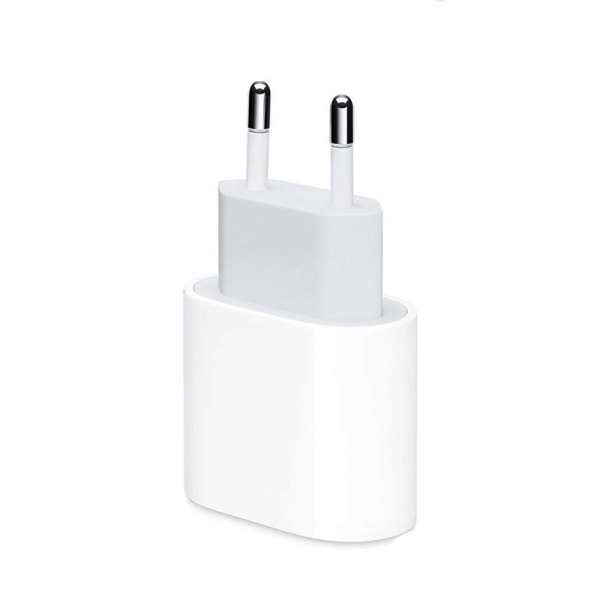 iPhone hurtigoplader USB-C strømadapter 20W + 2m kabel Hvid (1 c